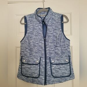 Croft & Barrow Textured Blue Puffer Vest, Women's Medium